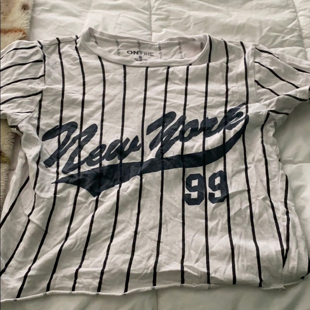 Stripped New Yorkers 99 cropped tee